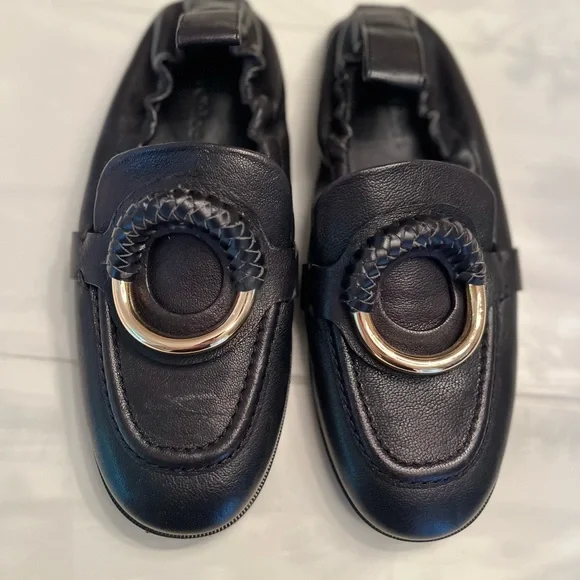 See By Chloe Black Flats with Gold Ring Detail - Picture 5 of 7